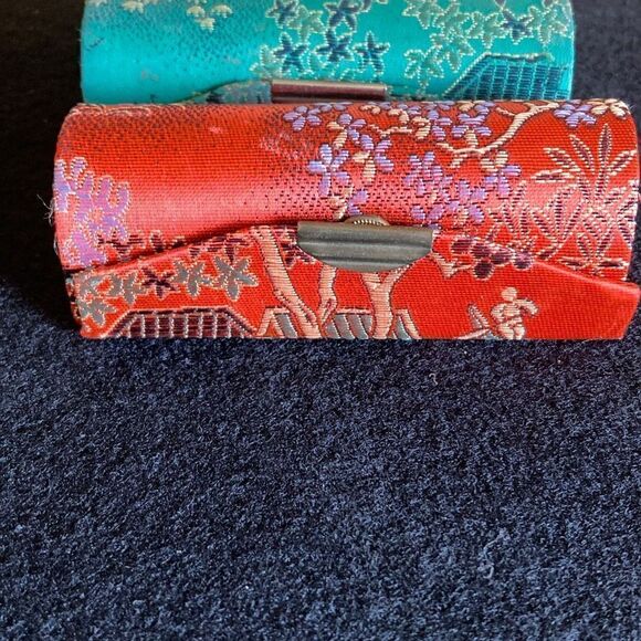 Vintage lipstick cases with mirror From the orient blue one heavily used 6ea - Picture 5 of 13